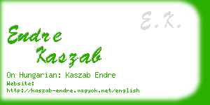 endre kaszab business card